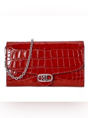 Ralph Lauren Adair Croc-Embossed Leather Small Crossbody